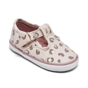 KEDS Champion Lace Toe Cap T-Strap Infant Sneaker - Size 3 / Leopard Print